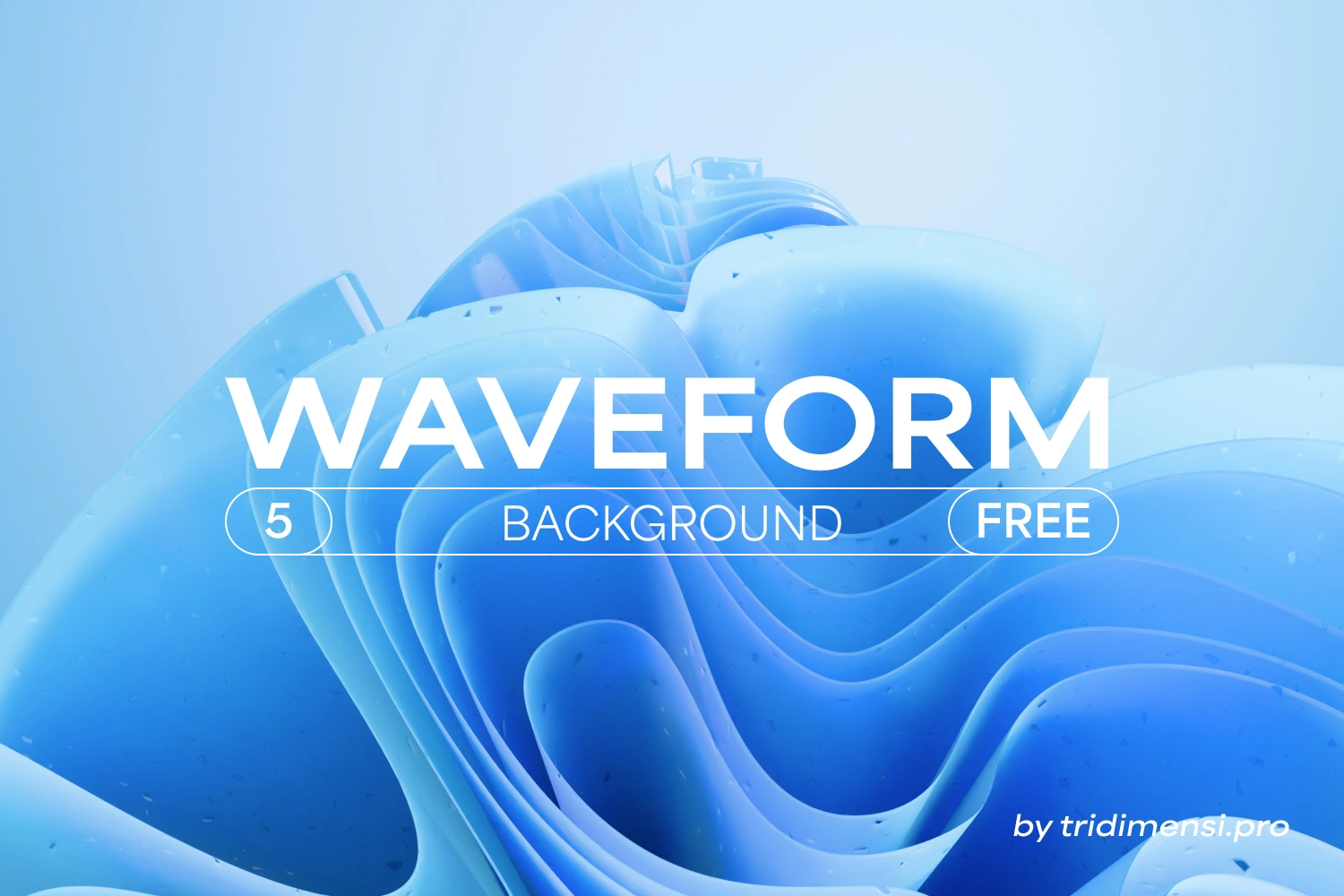 Free 6K Abstract 3D Waveform Background – Blue Minimalist Wallpaper